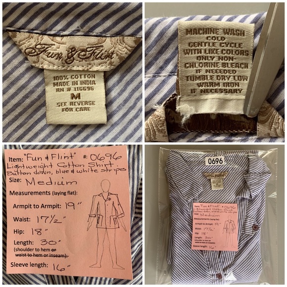 🔥5/$20🔥 Blue and White Vertical Stripe Lightweight Tunic - Picture 11 of 12